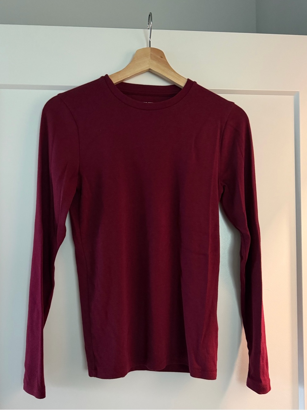 J. Crew Long-Sleeve Essential Tee in Burgundy